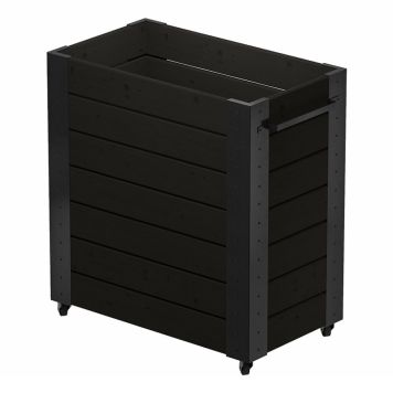 BLOMLÅDA PLUS CUBIC INKL HJUL 87X50X95CM SVART