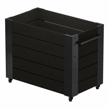 BLOMLÅDA PLUS CUBIC INKL HJUL 87X50X70CM SVART