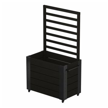 BLOMLÅDA PLUS CUBIC MED SPALJE INKL HJUL 87X50X155CM SVART