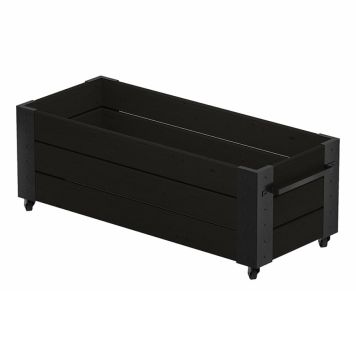 BLOMLÅDA PLUS CUBIC INKL HJUL 120X50X45CM SVART