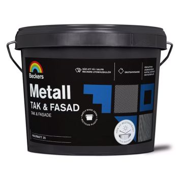 METALLFÄRG BECKERS TAK & FASAD SVART 3L