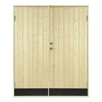 KALLFÖRRÅDSDÖRR VIBOSTUGAN 15,3X20 HÖGER RAK PANEL 10° DUBBELDÖRR