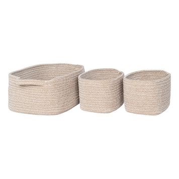 FÖRVARINGSKORG HOUSE NORDIC SOPHIA BOMULL BEIGE 3-PACK