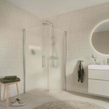 DUSCHDÖRR ARROW RUND 80CM FROSTAT GLAS