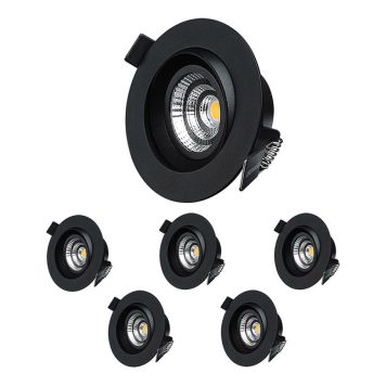 DOWNLIGHT DESIGNLIGHT M-PENNY Ø90MM 7,4W SVART 6-PACK