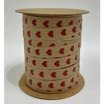 PRESENTSNÖRE HJÄRTAN BRUN/RÖD 10M