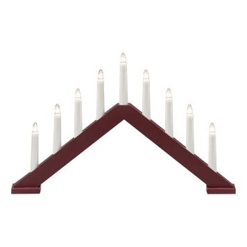 ADVENTSLJUSSTAKE KONSTSMIDE 9L MÖRKRÖD 