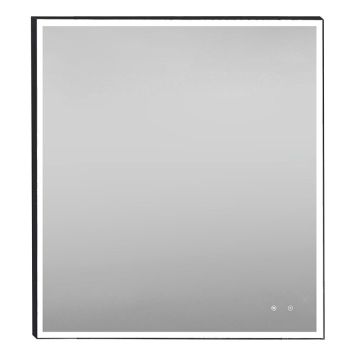 SPEGEL CAMARGUE LYSA MED SENSOR LED SVART 80X80CM