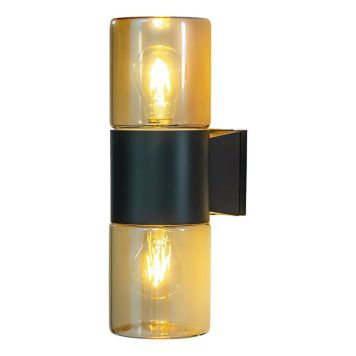 VÄGGLAMPA ANETA LIGHTING LYSEKIL DUBBEL IP44 E27 SVART