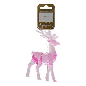 JULGRANSDEKORATION RÅDJUR 14CM ROSA                              