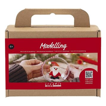 JULPYSSEL CREATIV COMPANY MINI DIY KIT MODELLERA HJÄRTFORMAD JULTOMTE RÖDVIT