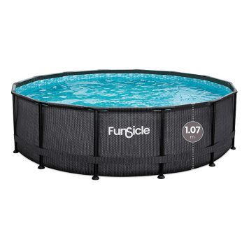 POOL FUNSICLE MED STEGE Ø427CM SVART