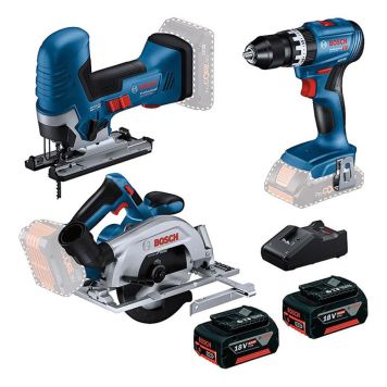 VERKTYGSPAKET BOSCH PROFESSIONAL 18V GSB+GKS+GST 2X4.0AH