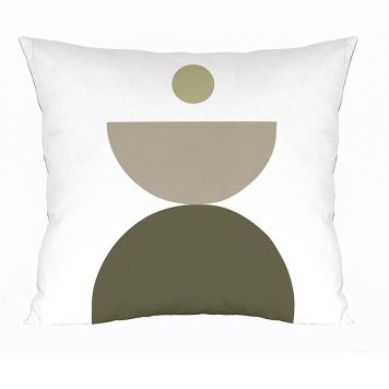 PRYDNADSKUDDE TRYCK 760 45X45CM VIT/OLIVGRÖN