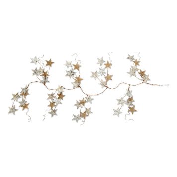 LJUSSLINGA MARKSLÖJD GREN STJÄRNOR 20 BATTERIDRIVEN GULD/SILVER