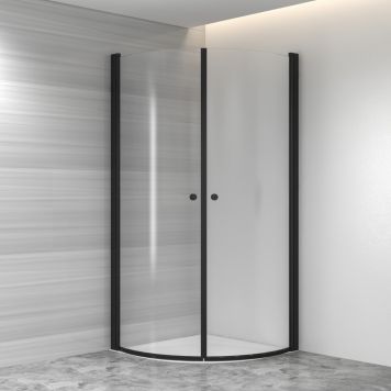 DUSCHHÖRNA RIVA SAGA RUND 90X90CM SVART