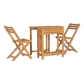 CAFÉSET SUNFUN FYRIS BORD + 2 STOLAR NATUR