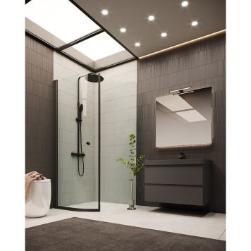 DUSCHDÖRR ARROW DOOR HÖG 90CM RUND KLARGLAS SVART