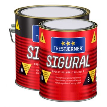 GOLVFÄRG EPOXY TRESTJERNER SIGURAL SILVERGRÅ A+B 2,7L