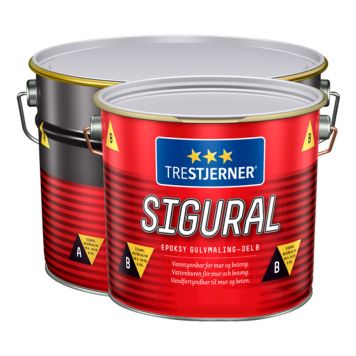 GOLVFÄRG EPOXY TRESTJERNER SIGURAL SILVERGRÅ A+B 9L