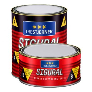 GOLVFÄRG EPOXY TRESTJERNER SIGURAL STÅLGRÅ A+B 0,9L