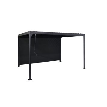 PERGOLA SUNFUN ALFARO MED VÄGG 3X4M SVART