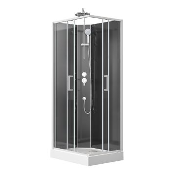 DUSCHKABIN CAMARGUE CIO SQUARE 70X90X222CM VIT/SVART