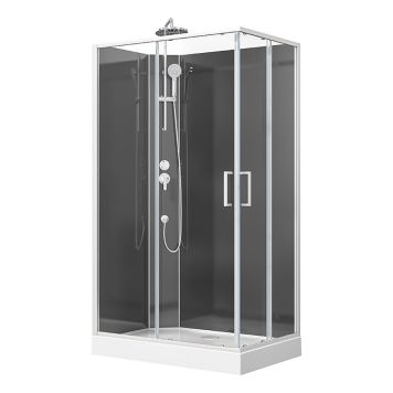 DUSCHKABIN CAMARGUE CIO SQUARE 80X120X222CM VIT/SVART