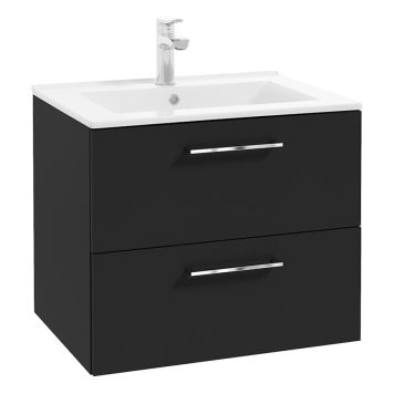 TVÄTTSTÄLLSSKÅP RIVA AGNES MED TVÅ LÅDOR 60CM SVART MATT