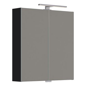 SPEGELSKÅP CAMARGUE FRI MED BELYSNING SVART 60CM