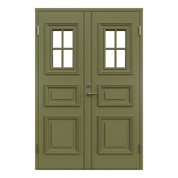 PARDÖRR LEKSANDSDÖRREN RÖNNÄS MED GLAS GRÖN
