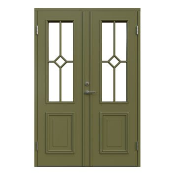 PARDÖRR LEKSANDSDÖRREN BRENÄS MED GLAS GRÖN