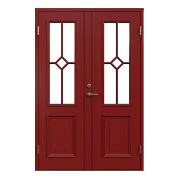 PARDÖRR LEKSANDSDÖRREN BRENÄS MED GLAS RÖD