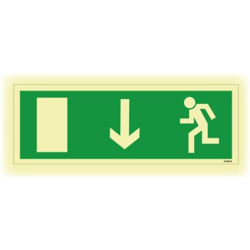 SKYLT UTRYMNING UNIGRAPHICS PIL NED 297X105MM