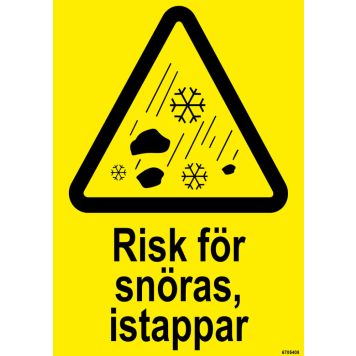 VARNINGSSKYLT UNIGRAPHICS RISK FÖR SNÖRAS PLAST 210X297MM