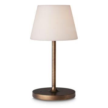 BORDSLAMPA HALO DESIGN NEW NORTHERN PORTABEL Ø15CM ANTIK MÄSSING