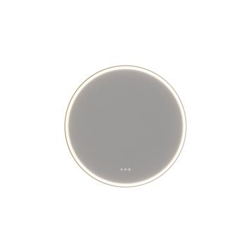 SPEGEL SCANBAD HOOP MED BELYSNING SVART RAM Ø79,3CM 