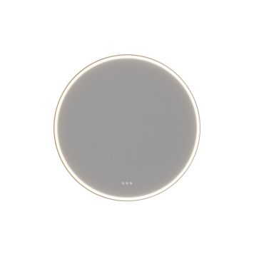 SPEGEL SCANBAD HOOP MED BELYSNING SVART RAM Ø94,3CM 