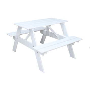 TRÄDGÅRDSMÖBEL MINIRASTA BORD/BÄNKSET BARN VIT