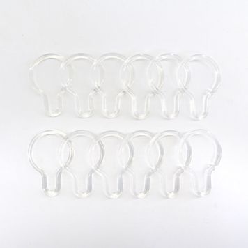 DUSCHDRAPERIRINGAR VENUS TRANSPARENT 12ST