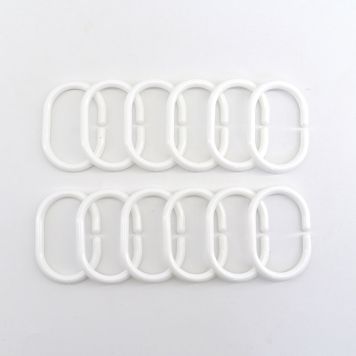 DUSCHDRAPERIRINGAR VENUS OVAL VIT 12ST