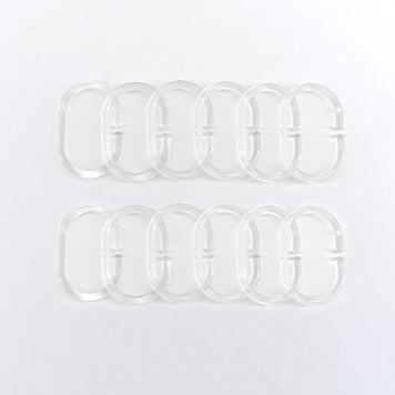 DUSCHDRAPERIRINGAR VENUS OVAL TRANSPARENT 12ST