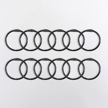 DUSCHDRAPERIRINGAR VENUS Ø5,6CM SVART 12ST