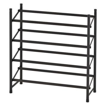 SKOHYLLA JUSTERBAR 4-HYLLOR METALL 62-115,5CM SVART