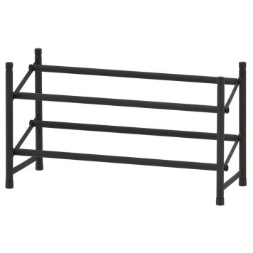 SKOHYLLA JUSTERBAR 2-HYLLOR METALL 62-115,5CM SVART