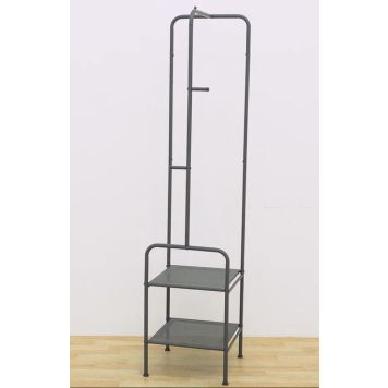 KLÄDSTÄLLNING MED HYLLA METALL 171X40CM SVART