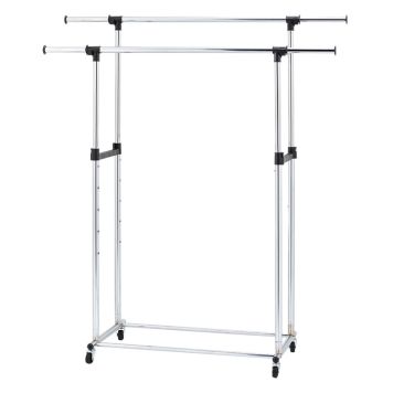 KLÄDSTÅNG DUBBEL METALL 95-155CM KROM