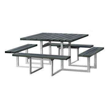 TRÄDGÅRDSMÖBEL HORTUS BORD/BÄNKSET 8:AN NONWOOD 191CM ANTRACIT