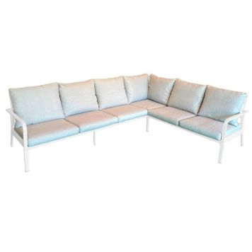 LOUNGESOFFA HILLERSTORP HÅNGER ALUMINIUM VIT/GRÅBEIGE