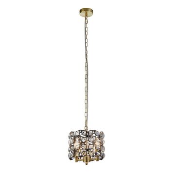 PENDELLAMPA SEARCHLIGHT IRIS KRISTALL Ø25CM MÄSSING/SVART